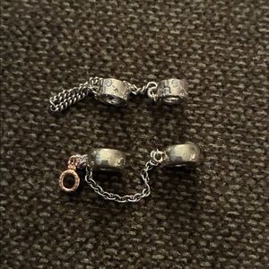 Pandora brand Sterling Silver Safety Chain, qty 2